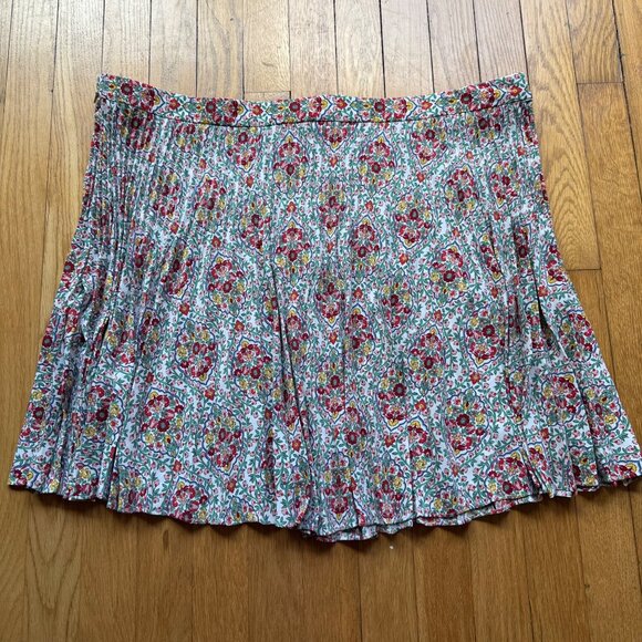 Boden Women's 20 Mini Floral Pleated Playful Flirty Skirt in Multi Vine Terrace - Picture 11 of 11